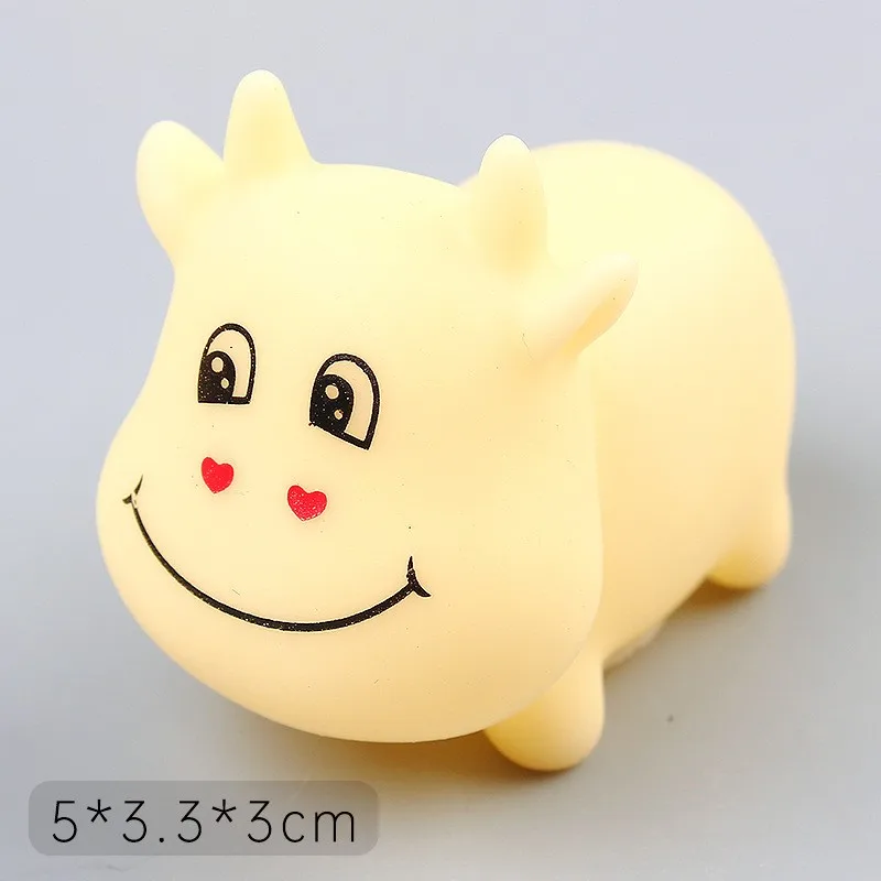 

Squishy Fidget Toy Decompression Vent Toy Cute Cow Tabletop Ornament Voice Children's Gift Fidget Toys