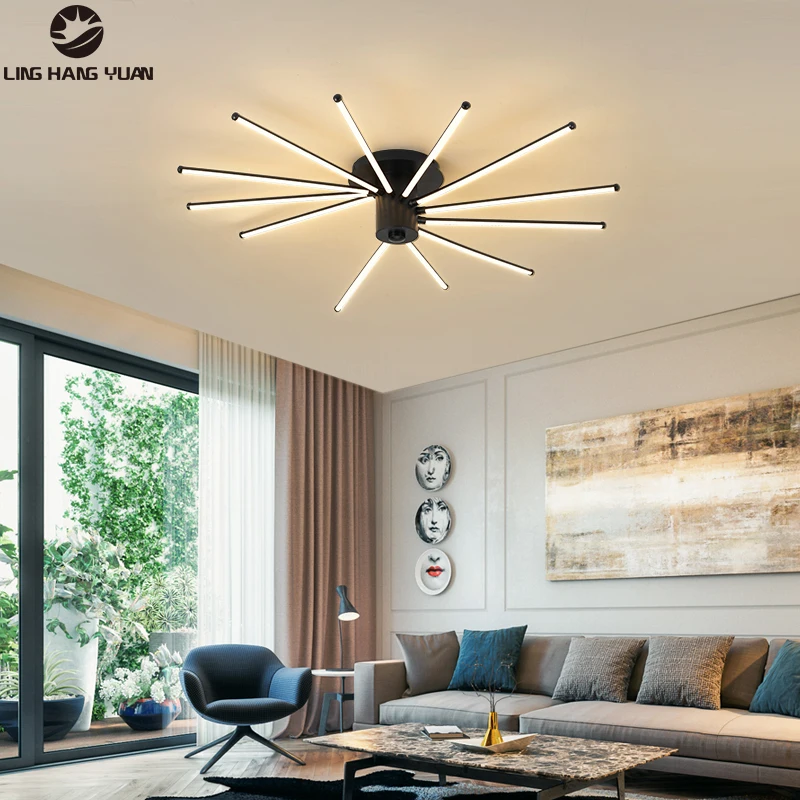 

110v 220v Modern Led Chandelier Black&Gold&White Chandelier Lighting for Living room Dining room Kitchen Bedroom Luminaires Leds