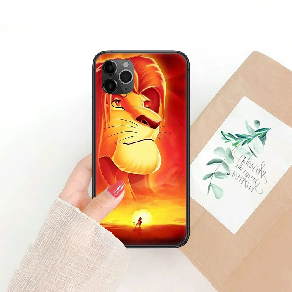 

Movie Lion Cartoon King Phone Case Cover Hull For iphone 5 5s se 2 6 6s 7 8 12 mini plus X XS XR 11 PRO MAX black silicone