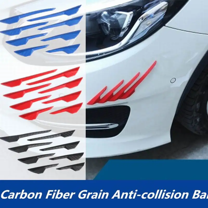 

Car Stickers Carbon Fiber Pattern Rubber Front Bumper Body Door Edge Guard Protector Anti-Scratch Strip Decoration Outdoor 8Pcs
