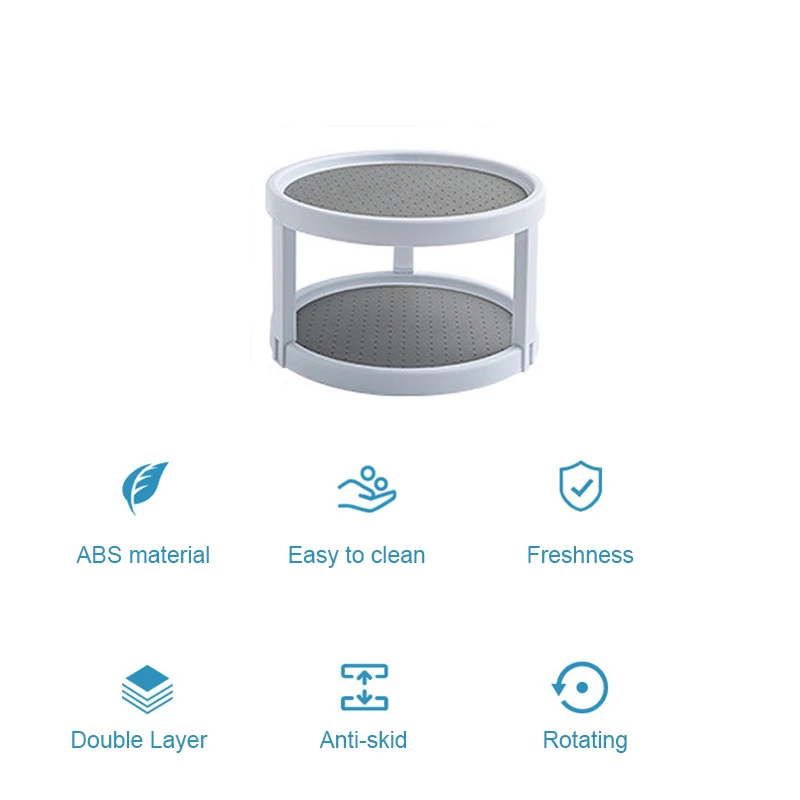 

Kitchen Condiment Round 360 Rotating Storage Tray Convenient Rotating Spice Rack Non-Slip Home Cosmetic Organizer serving tray