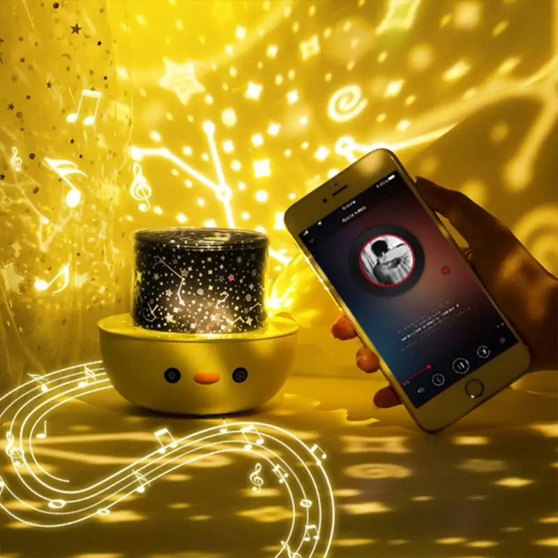 

LED Star Sky Projector Light Galaxy Starry Sky Projector Night Lamp With Music Speaker For Childrens Bedroom Bedside Lamp New