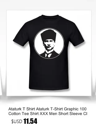 Ataturk футболка Ataturk фирменная футболка Базовая футболка с короткими рукавами плюс размер Мужская 100 хлопок отличная футболка