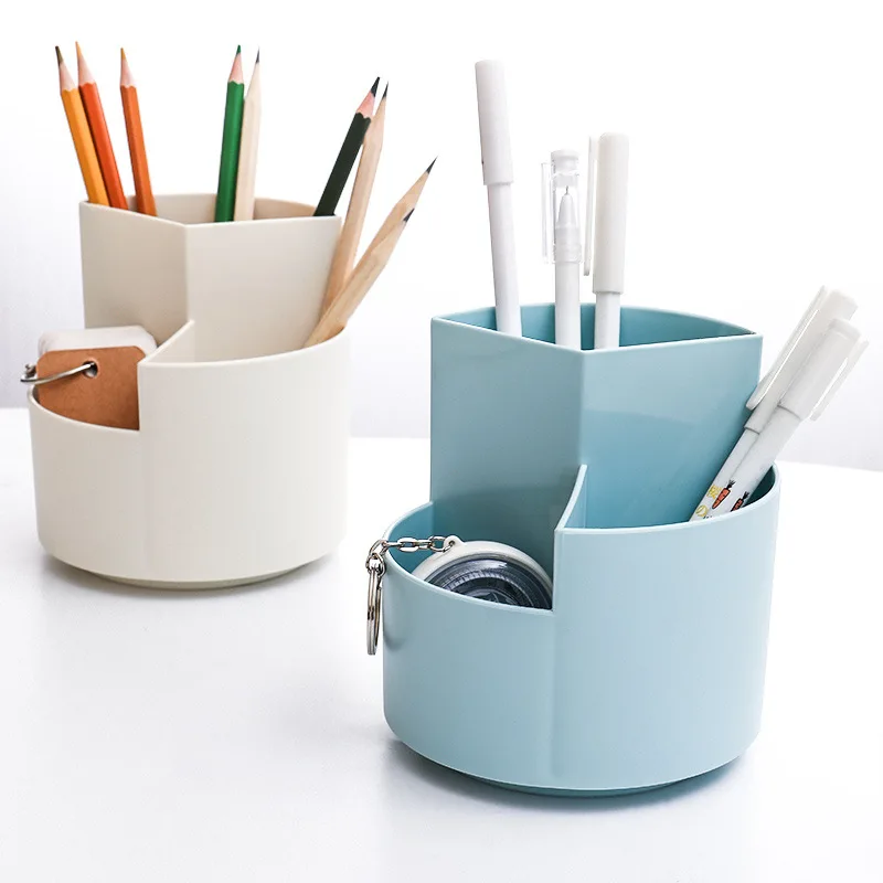 

Multifunction Rotary Pen Holder Solid Color Simple Office Student Desk Storage Box Large Capacity Children's Desk