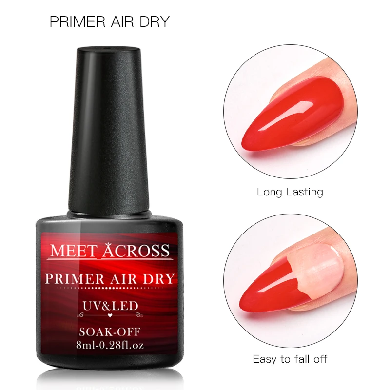 MEET ACROSS 8 мл Праймер Быстросохнущий на воздушной основе Гель-лак для ногтей