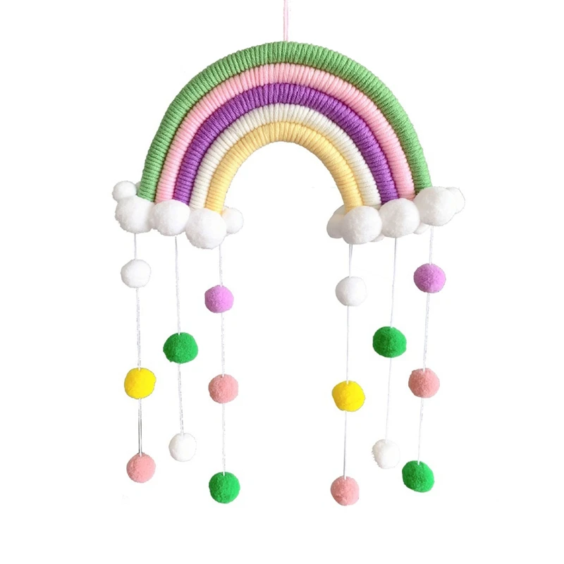 

Woven Rainbow Wall Hanging Decor,Cloud Hanging Wall Decoration for Home and Children's Room Decoration
