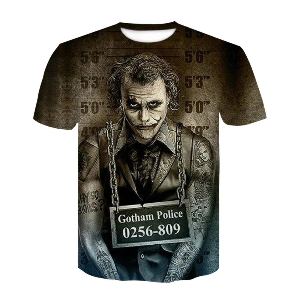 Новинка 2020 футболка с 3d принтом Джокера из забавных комиксов 3D покером летняя
