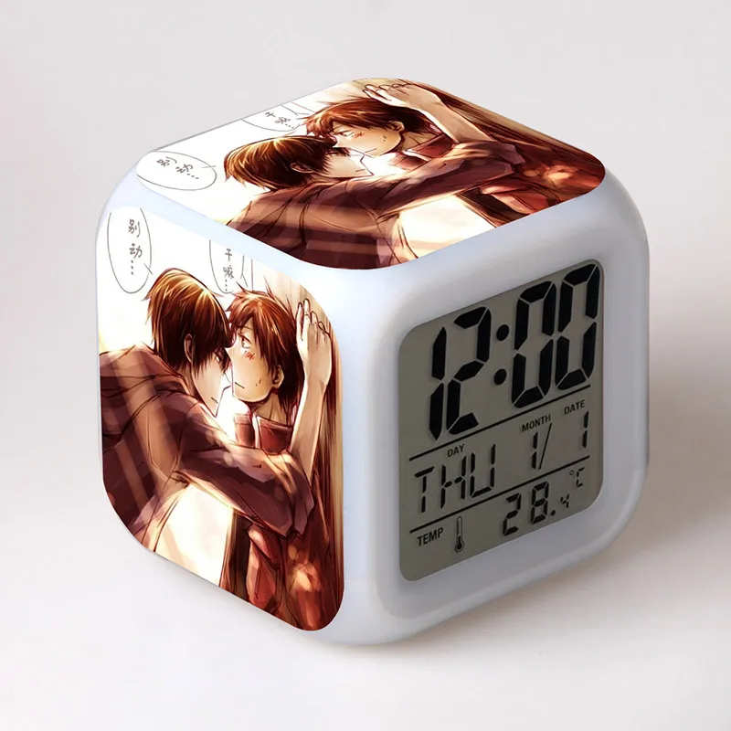 Светодиодный Красочные стетящиеся волосы цифровые будильники сенсорный