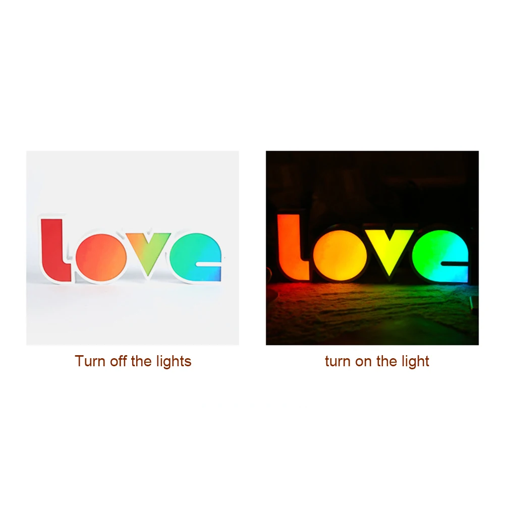 

LOVE LED Night Light Bedroom Desktop Home Decoration Table Lamp Ornaments for Proposal Wedding Decoration