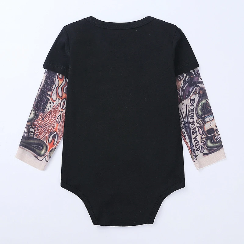 Рождественская Одежда для новорожденных мальчиков на осень и зиму, Ropa Bebe, комбинезон с длинными рукавами и татуировкой, детский комбинезон
