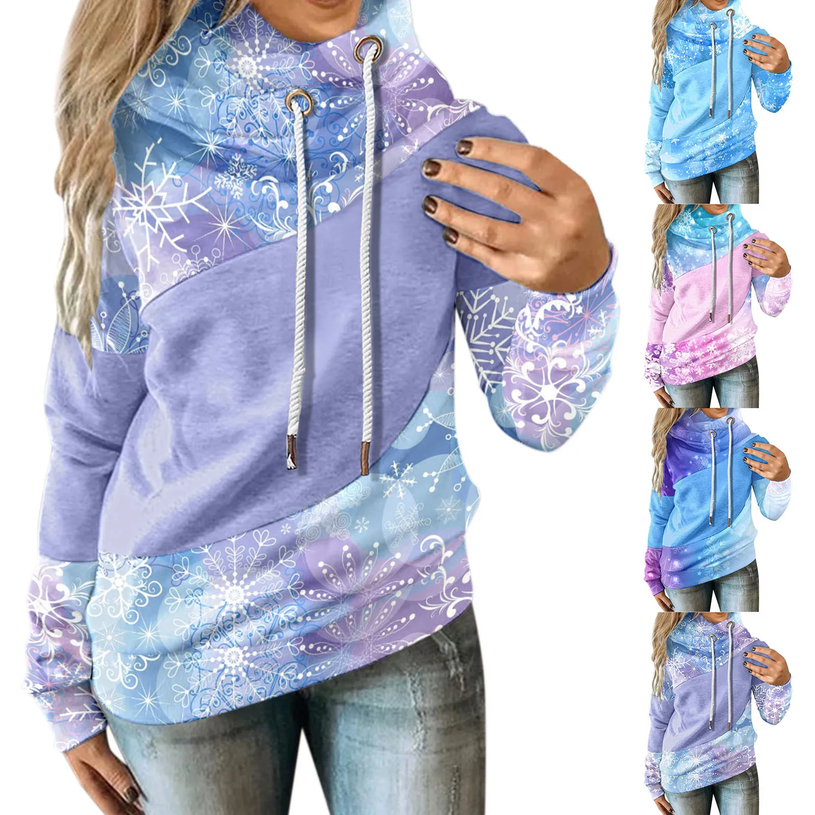 

Женский свитшот с длинным рукавом и контрастным принтом