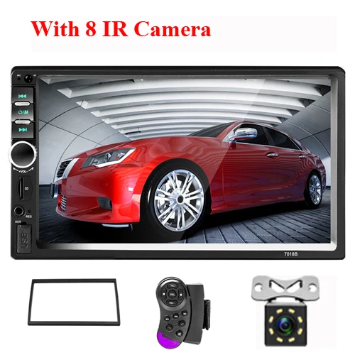 With 8 IR Camera Podofo автомобильный радиоприемник 2din " HD Авторадио Bluetooth Mirrorlink сенсорный экран MP5 плеер USB FM AUX Поддержка камеры заднего вида 7018B - Цвет: With 8 IR Camera