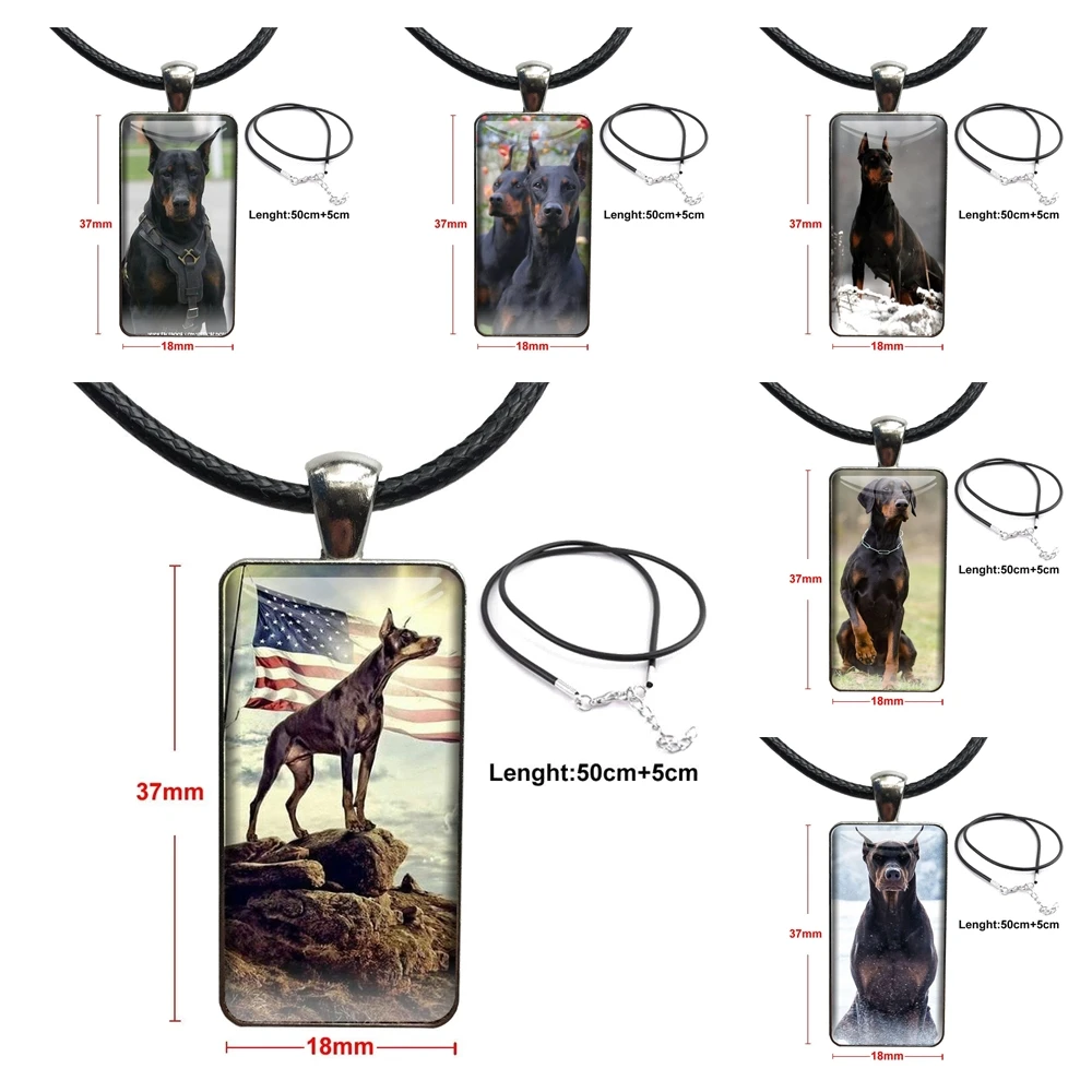 Ожерелье с подвеской-кабошоном прямоугольное модное ожерелье Doberman для женщин