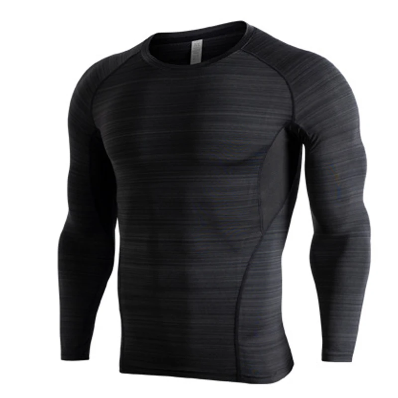 Высокоэластичная компрессионная Спортивная футболка с длинным рукавом мужские
