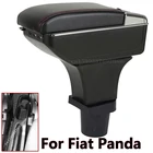 Подлокотник для Fiat Panda, двухслойный, с USB-зарядкой, для хранения, подстаканник, пепельница, аксессуары