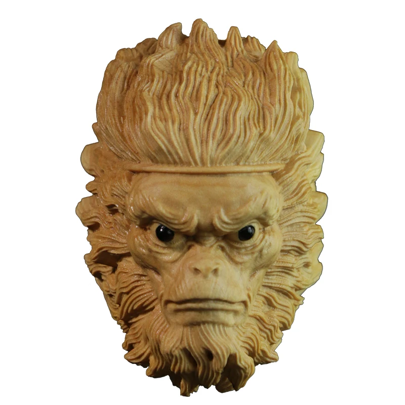 

6cm Sun Wukong Statue Boxwood Feng Shui Solid Wood Pendant Solid Wood Car Hanging Crafts Figure Monkey King Home Decor