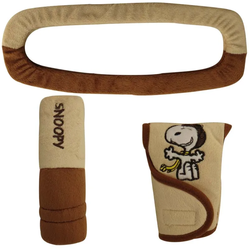 Искусственный плюш Snoopy авто аксессуары ручка декоративное приспособление ручной тормоз рулевого управления подголовник солнцезащитный козырек Snoopy - Цвет: 3pcs