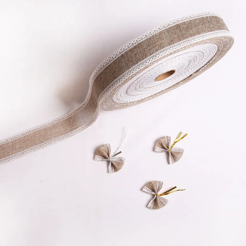 Льняная лента длиной 2 м изысканная кружевная для рукоделия ленты украшения елки