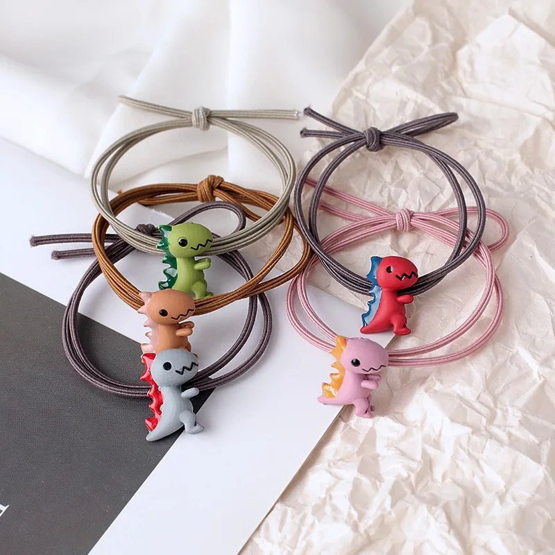 Корейская Милая резинка для волос с маленьким динозавром простая девушек