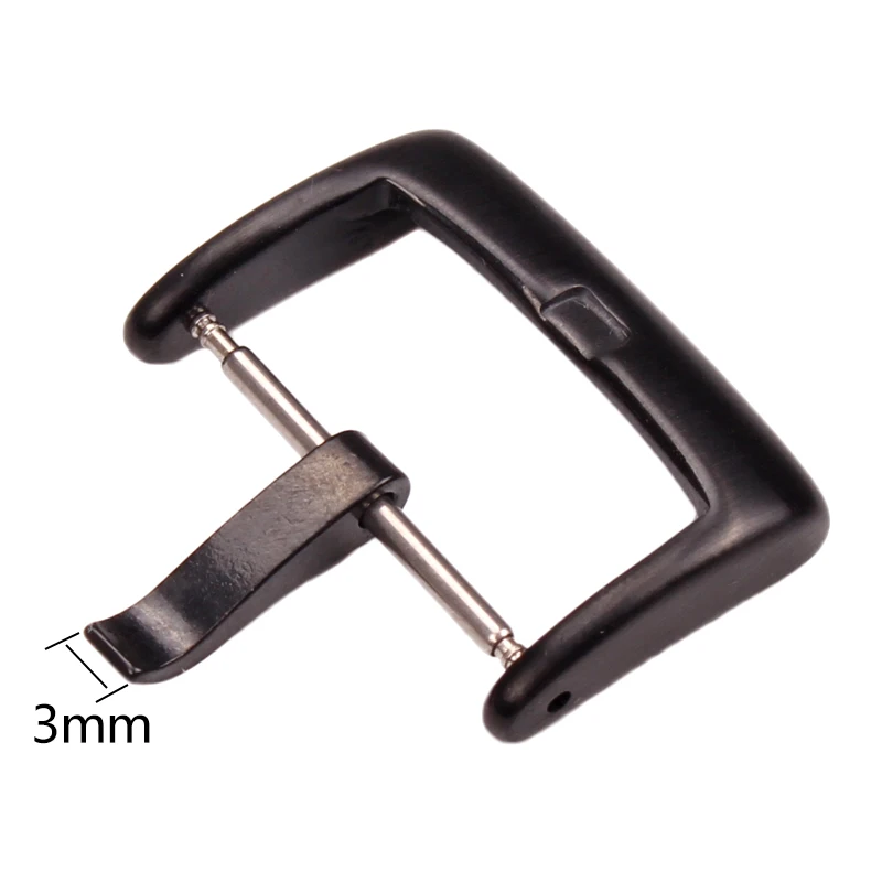 Stainless Steel Watch Band Buckle 16 18 20 22mm Silver Black Brushed Metal Watchbands Strap Clasp Accessories