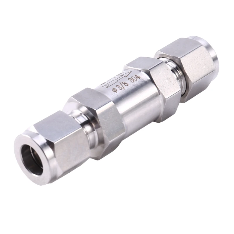 

3/8inch 304 Stainless Steel One Way Check Valve Non-Return in Line Valve 6mm Valve Card Sleeve Check Valve