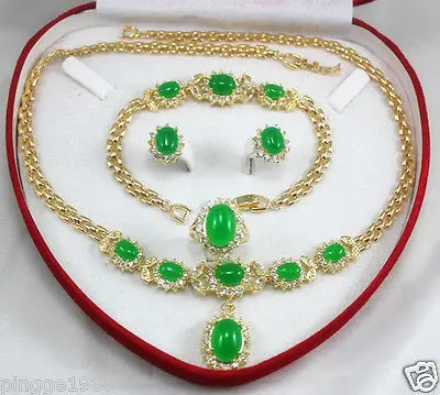 Горячая Распродажа&gt женское ювелирное изделие с зеленым камнем Желтое Золото