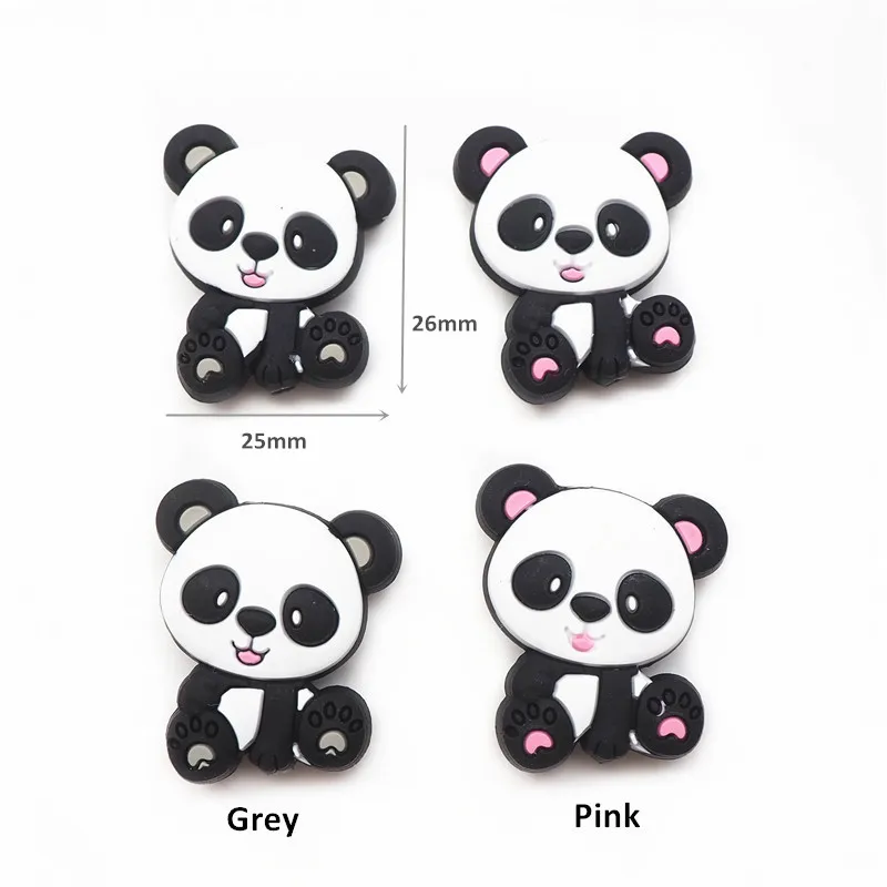 Panda Chenkai 10 шт. силиконовые грызунок с котом бусины DIY ребенок котенок Животное Мультфильм жевательный успокоитель манекен сенсорные ювелирные изделия игрушки аксессуары - Цвет: Panda
