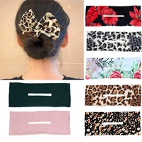2021 fashion women girls bow deft bun hair bands braiding tool summer headband print hairpin twist braider hair accessories