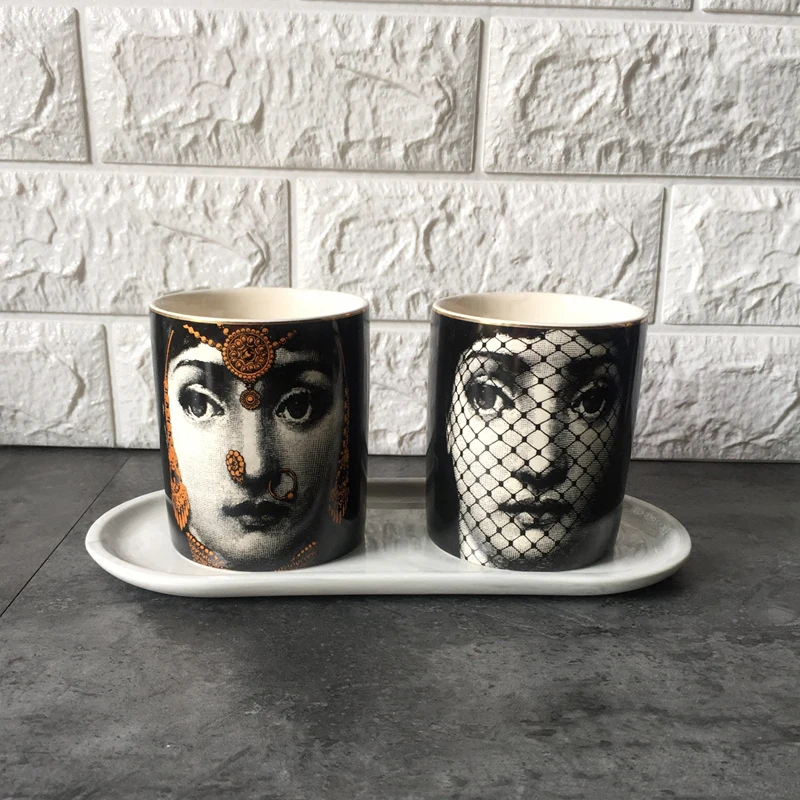 Европейский ретро подсвечник керамический канделябр линейка керамические банки