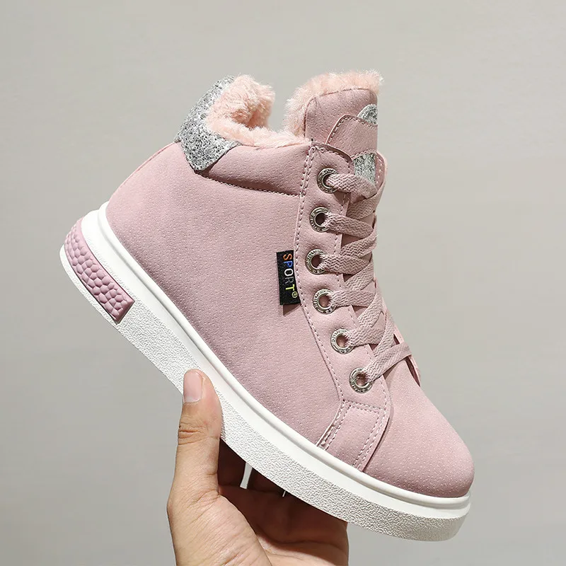 m155Pink Повседневная обувь; женская зимняя брендовая Вулканизированная обувь для женщин; теплые удобные уличные кроссовки; zapatillas mujer; обувь для отдыха - Цвет: m155Pink
