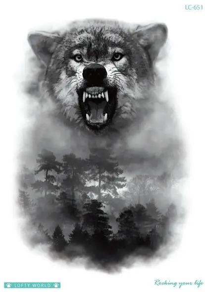 Временные татуировки поддельные тату-Стикеры свирепый лев тату флеш-тату