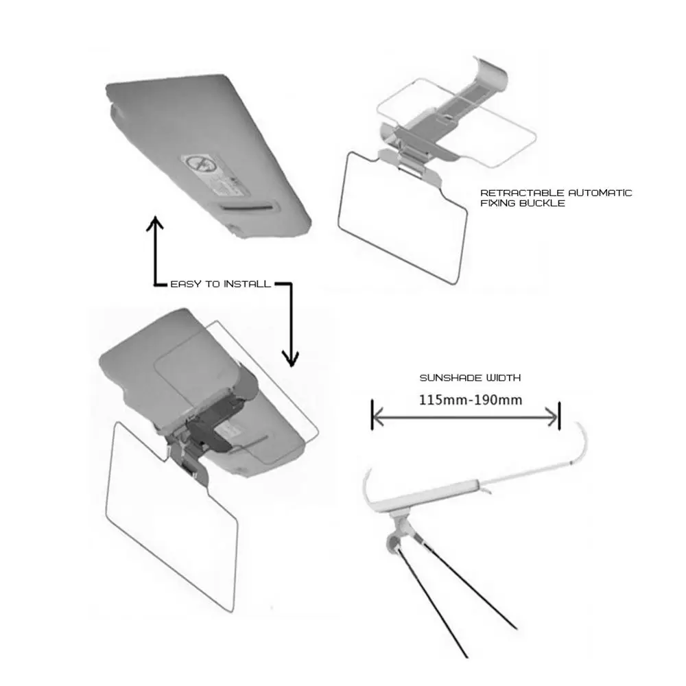 2 в 1 автомобильный солнцезащитный козырек против солнечного света ослепительное