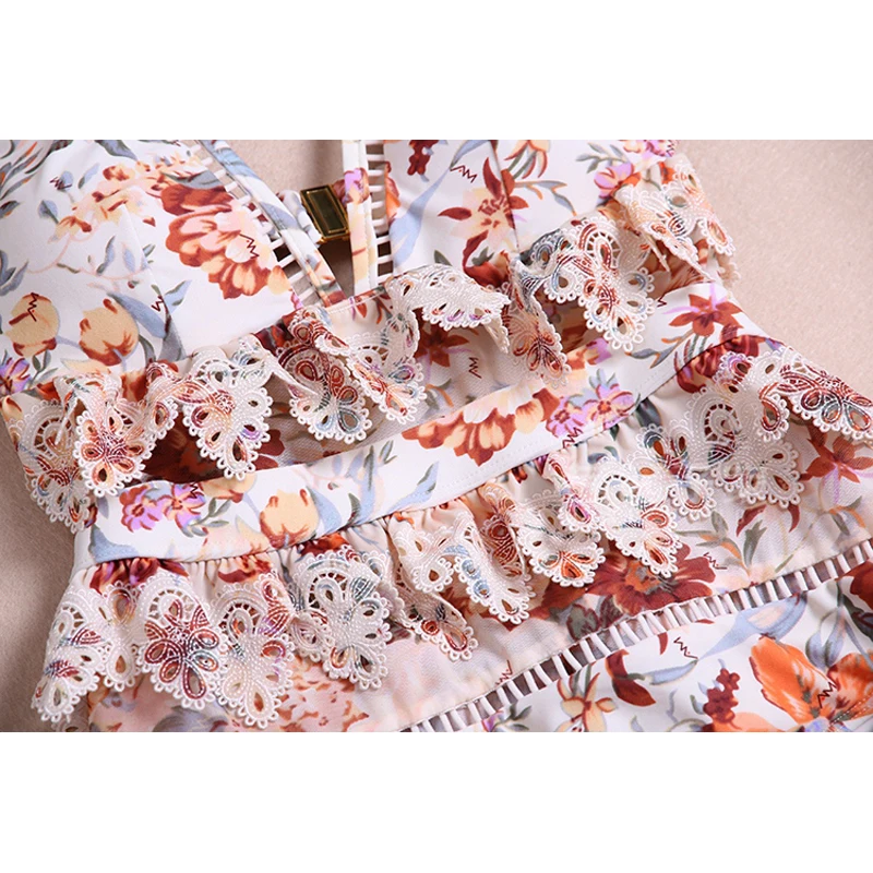 Купальник женский сплошной с пуш ап пляжная одежда большого размера принтом