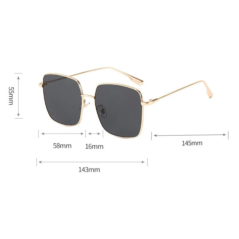 

BAC CLA 2020 New Fashion Women's Oversized Metal Square Sunglasses Women Men's Glasses Gradient Sunglasses Women UV400