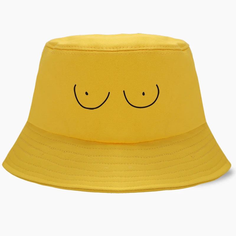 Панама Мужская/Женская хлопок с принтом груди Черная | Аксессуары для одежды