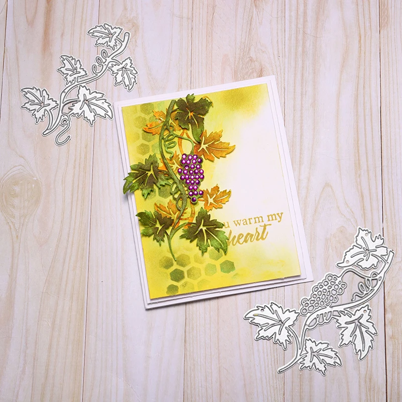 

DiyArts Grape Vine Metal Cutting Dies Stamps for Card Making Scrapbook Knives Mold Photo Album Christmas Stencils Flowers