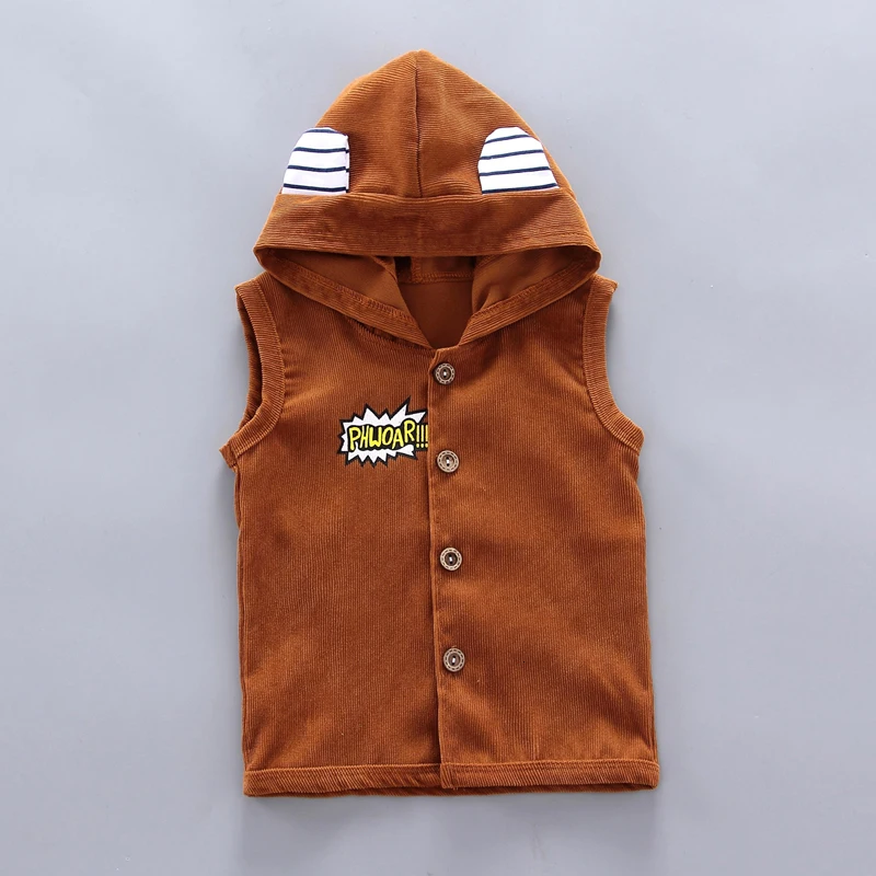 Spring Autumn Children Baby Casual Hooded Vest Pants 3pcs/sets Infant Sports Clothes Outfit Toddler Suits Boys Kids Tracksuits |