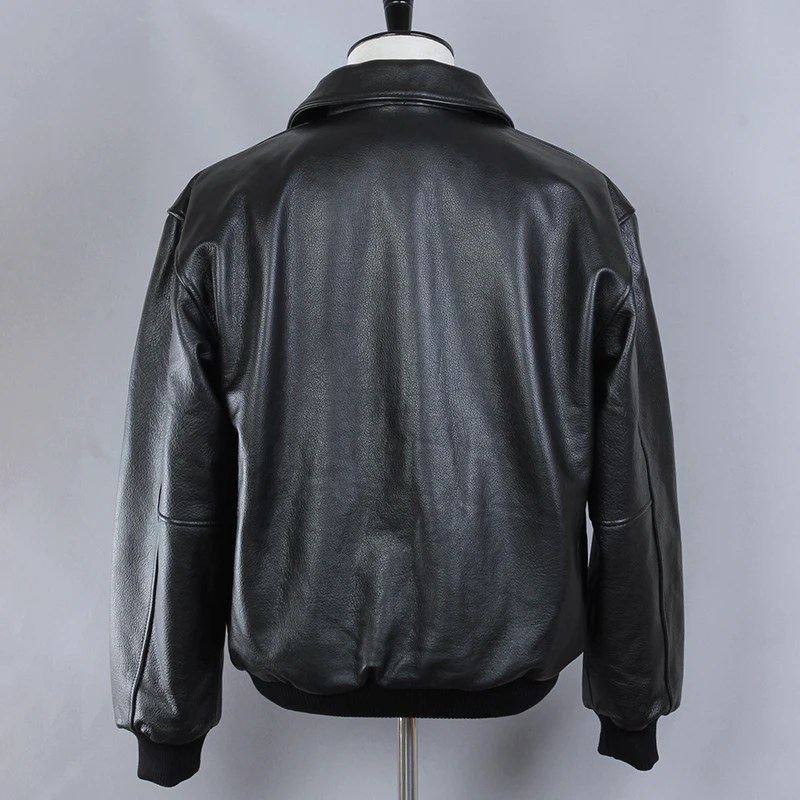 Модная Черная мужская куртка-бомбер из воловьей кожи Air Force модель 2020 года мужское