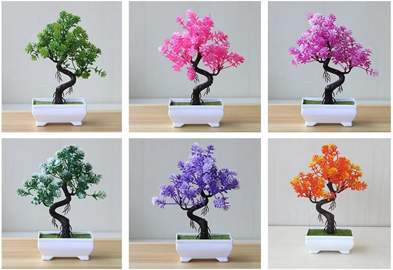 Украшения растения бонсай пластик в горшке маленький искусственный стол отель