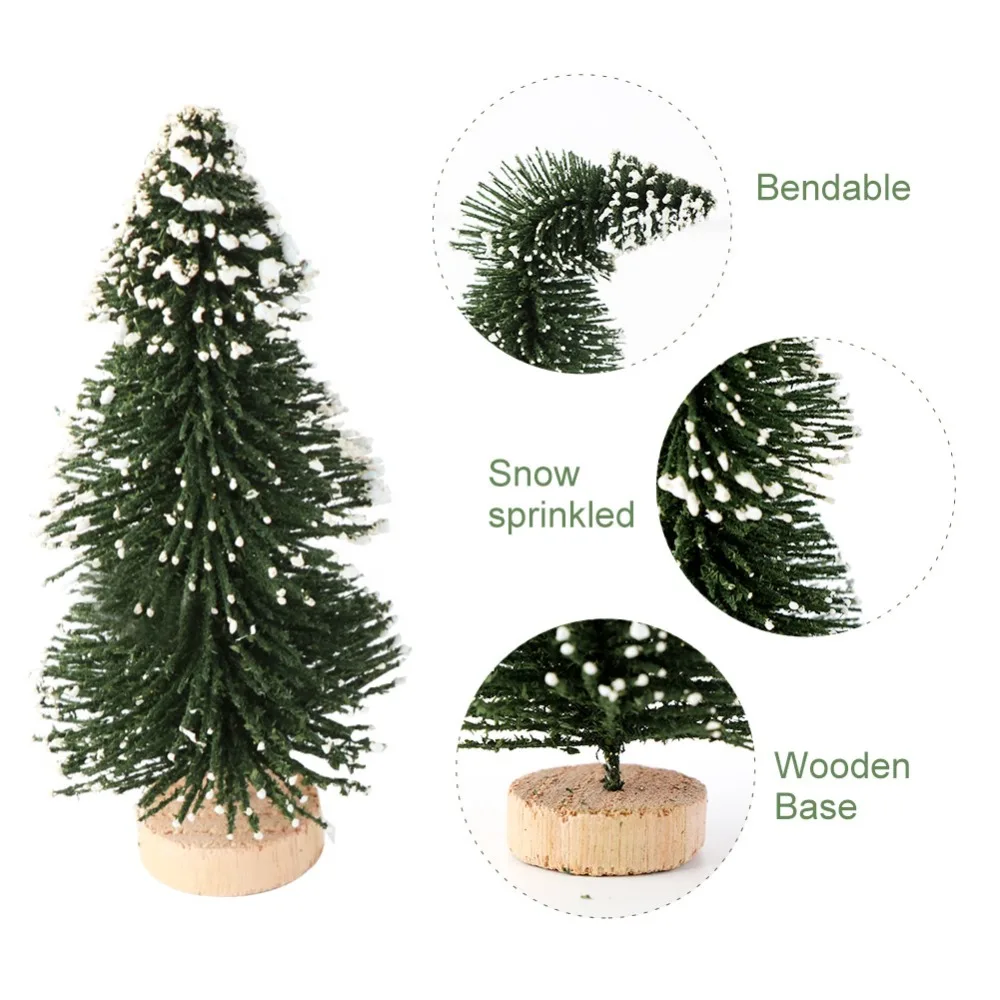 OurWarm 8Pcs Mini Sisal Christmas Trees 3colors Bottle Brush Tree DIY Craft Desktop Christmas Miniature Tabletop Decor Mini Tree