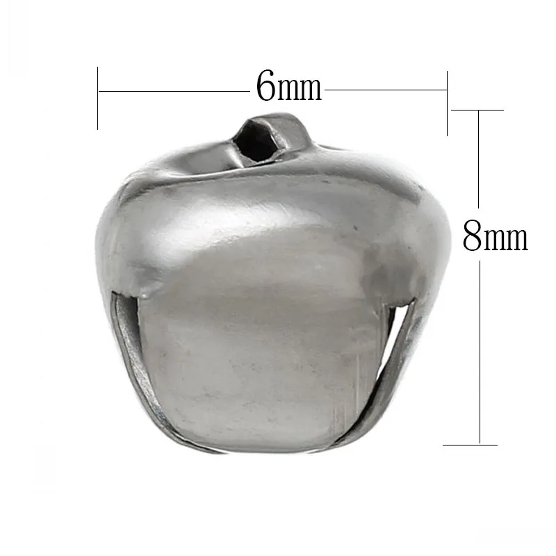 

100pcs/lot 8x6mm Mixed Color Christmas Bells Metal Pendants For Jewelry Making