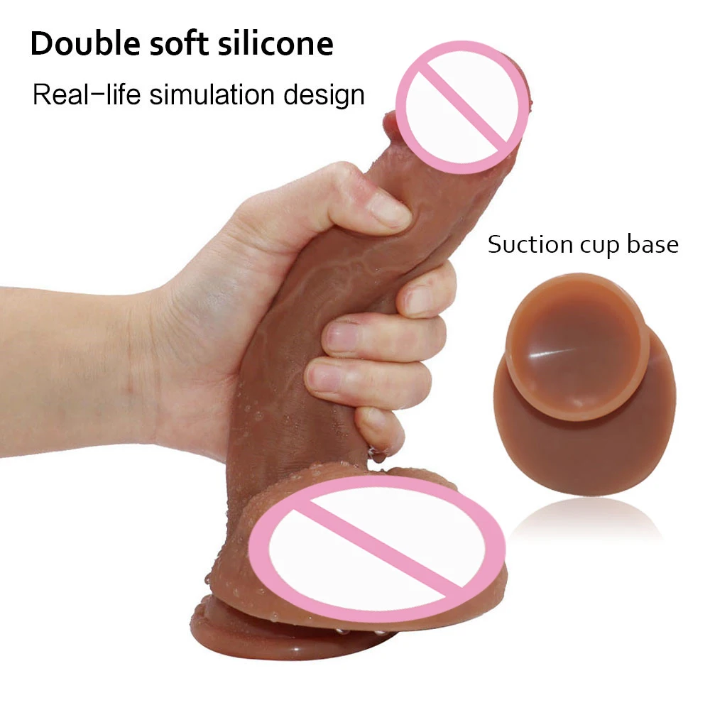 8/9 Inch двойной Слои силиконовый Dildo Секс игрушки для Для женщин большой