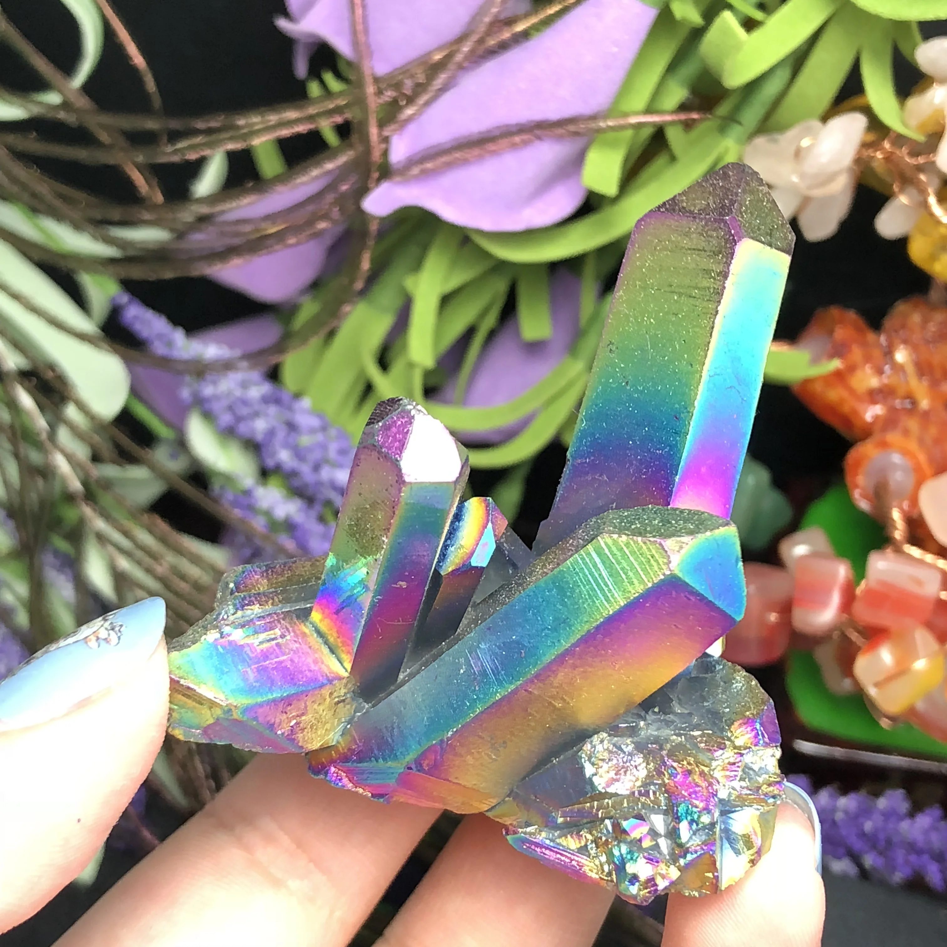 Натуральный из металла с гальваническим покрытием цветной кристаллический