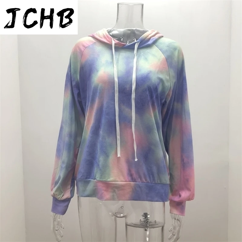 

Colorful Fashion Tie Dye Print Hoodies Women Casual Autumn Oversize Ladies Pullover Hooded Long Sleeve Sweatshirt Plus Size Tops