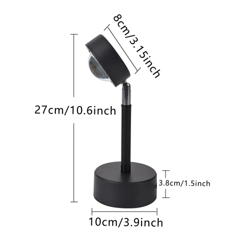 

LED Rainbow Sunset Projector Ambience Backdrop Wall Adornment Multi-colored Lights Nightlights with USB Button