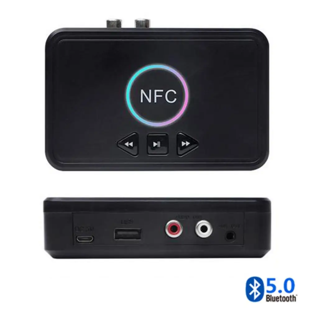 

NEW NFC 5.0 Wireless Bluetooth Adapter Bluetooth Audio Receiver AUX 3.5mm RCA Jack USB Smart Playback For Car Kit Speaker