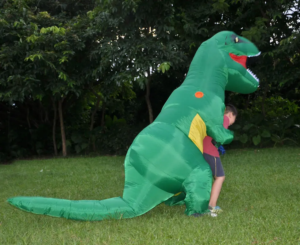 

2.2m Green Inflatable Dinosaur Mascot Costume Adult Suits Halloween Carnival Cosplay Party Game Dress Cartoon Outfits Advertise