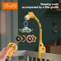 1set baby rattles crib mobiles toy holder rotating mobile bed bell multi function music projectionable newborn infant baby toys