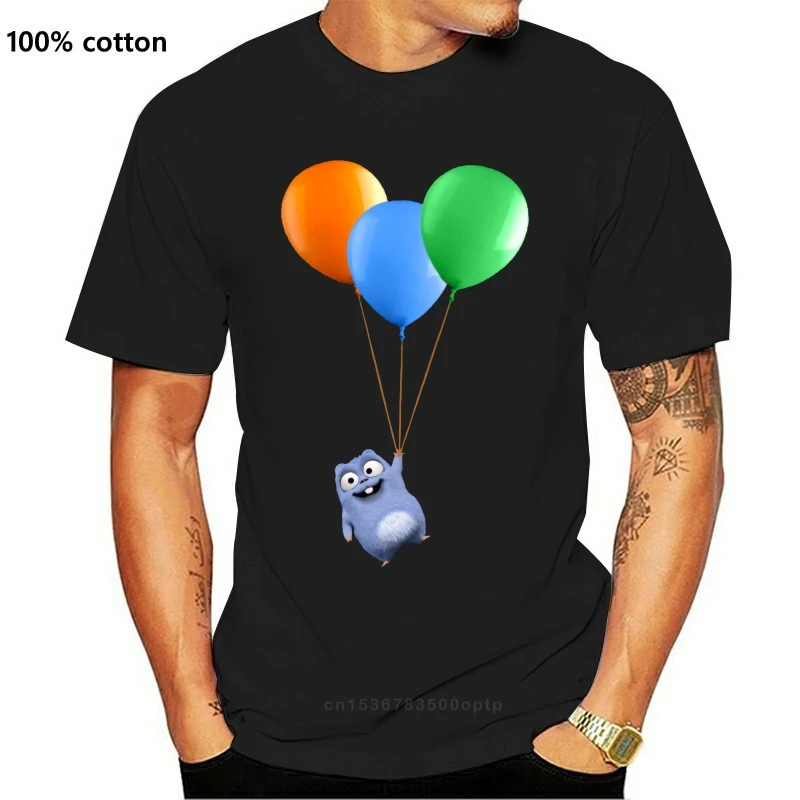 

Новые красочные футболки с воздушными шариками, милые футболки с изображением озорных лемина и животных для мужчин, футболка с изображение...