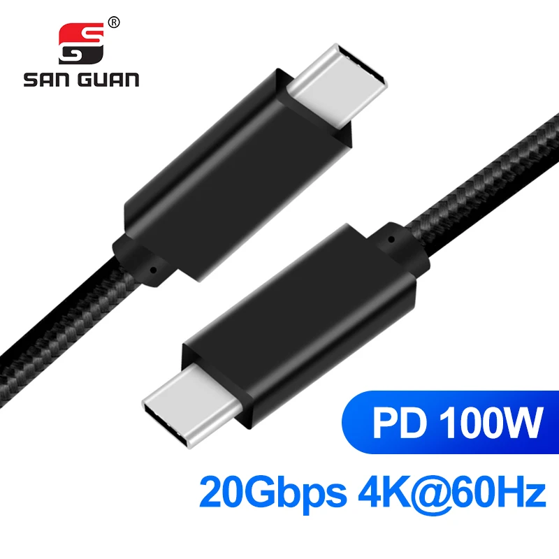 20 Гбит/с USB3.2 Gen2X2 USB-C к USBC кабель для Samsung SSD X5 совместимый с Thunderbolt 3 PD100W 4K Vide для Samsung Macbook Pro - изображение